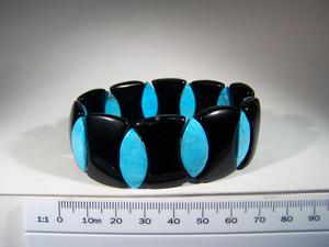 Blue Howlite & Black Onyx Eye of Ra Bracelet