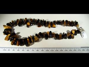 Tiger Eye & Black Obsidian Big Chips Necklace