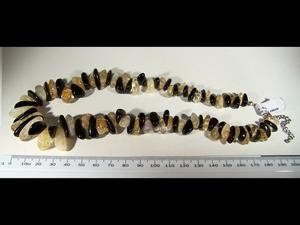 Citrine & Black Obsidian Big Chips Necklace