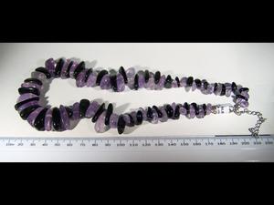 Amethyst & Black Obsidian Big Chips Necklace