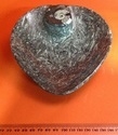 Heart shaped dish,polished marble with Goniatites